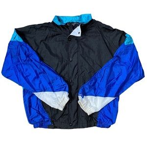 Vintage Black and Blue Windbreaker Jacket in very good vintage condition